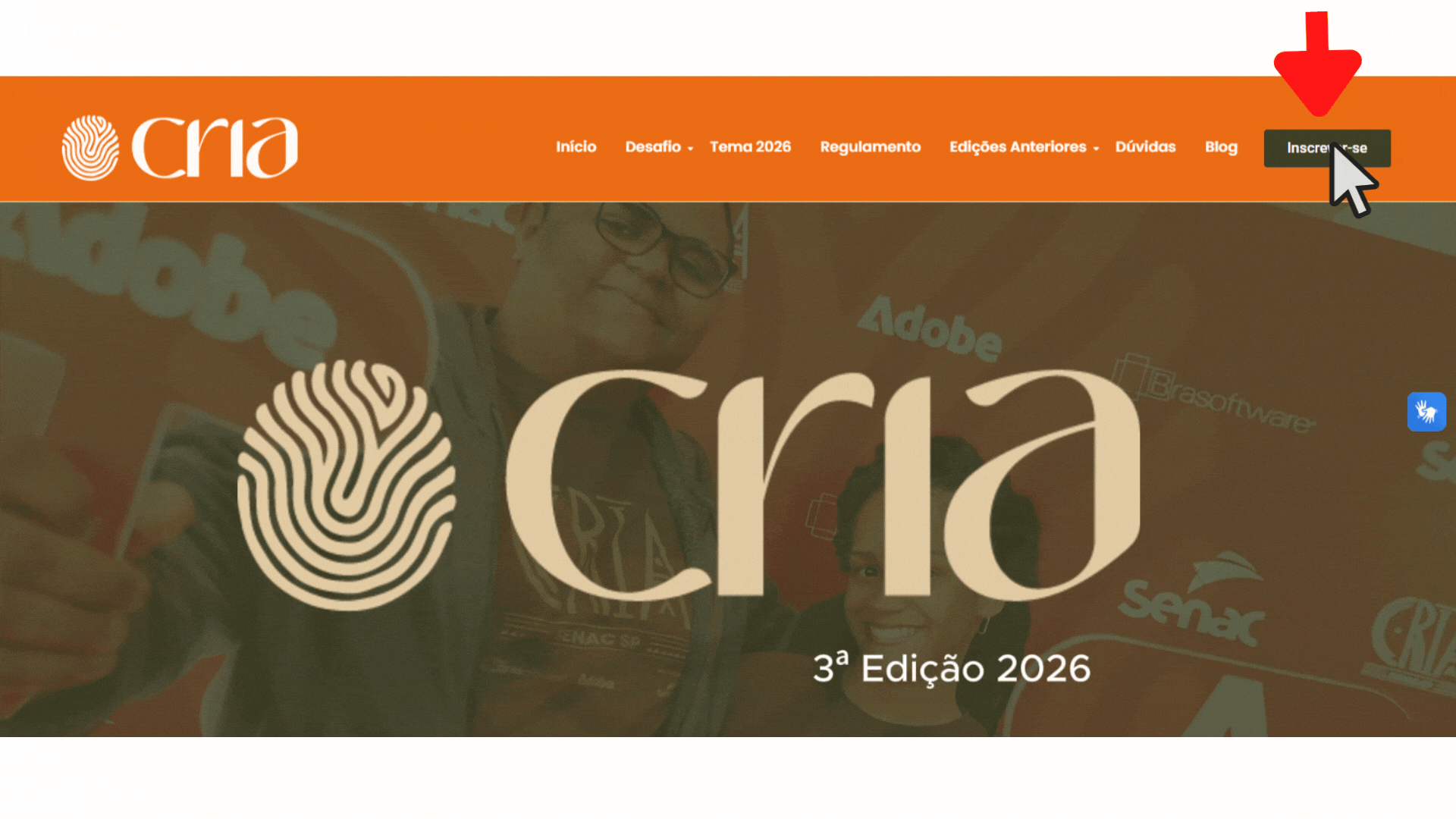 Clique no botão "inscrever-se"