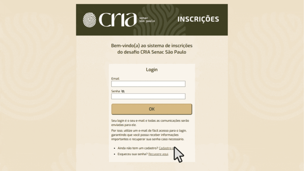 clicar em “Cadastrar-se”