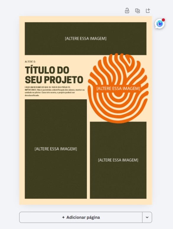 Imagem do template da prancha opção 1 de leiaute.